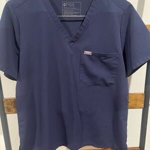 Figs Blue Catarina one-pocket scrub top